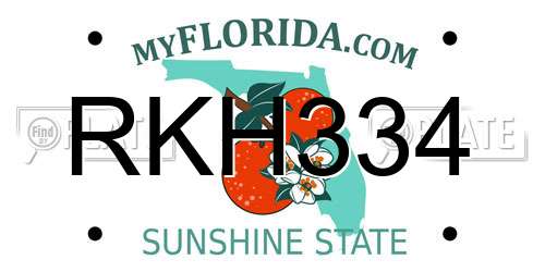 RKH334 Florida License Plate