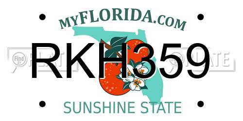 RKH359 Florida License Plate