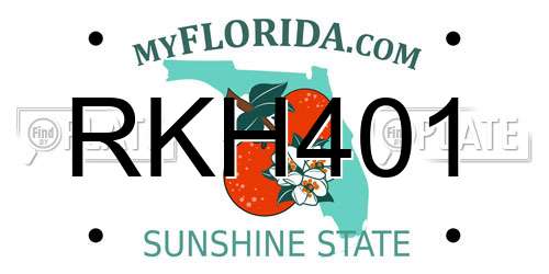 RKH401 Florida License Plate