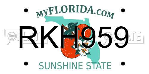 RKH959 Florida License Plate