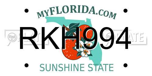 RKH994 Florida License Plate