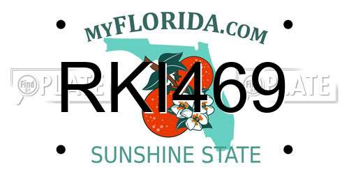 RKI469 Florida License Plate