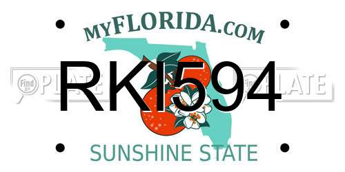RKI594 Florida License Plate