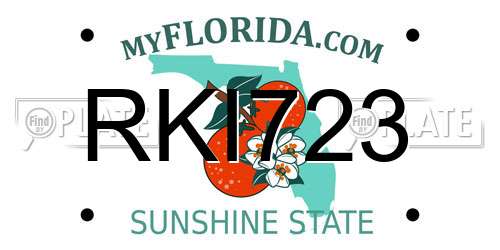 RKI723 Florida License Plate