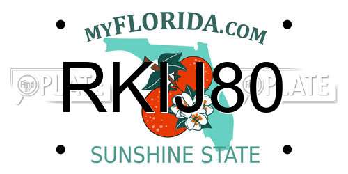 RKIJ80 Florida License Plate