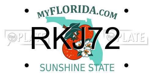 RKJ72 Florida License Plate
