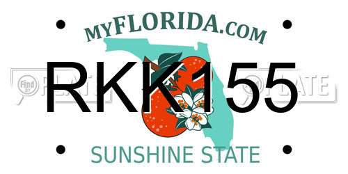 RKK155 Florida License Plate