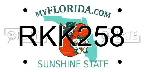 RKK258 Florida License Plate