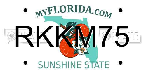 RKKM75 Florida License Plate