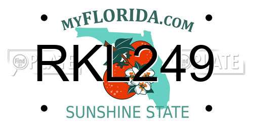 RKL249 Florida License Plate