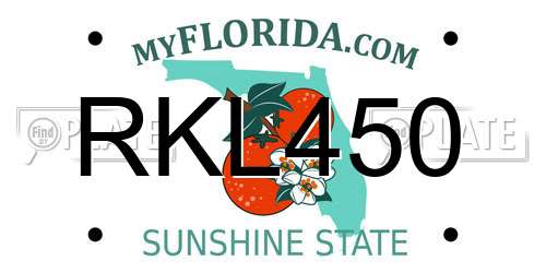 RKL450 Florida License Plate