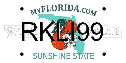 RKLI99 Florida License Plate