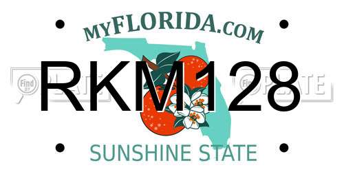 RKM128 Florida License Plate
