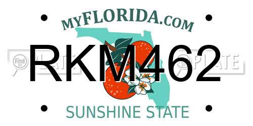 RKM462 Florida License Plate