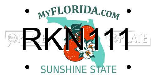 RKN111 Florida License Plate