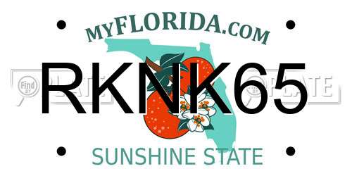 RKNK65 Florida License Plate