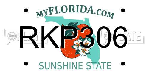 RKP306 Florida License Plate