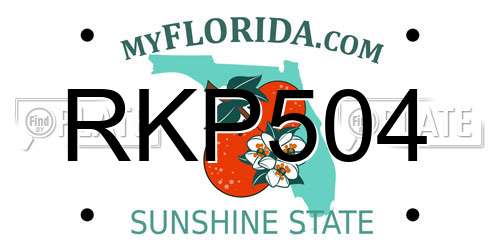 RKP504 Florida License Plate
