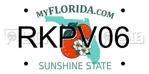 RKPV06 Florida License Plate