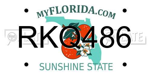 RKQ486 Florida License Plate