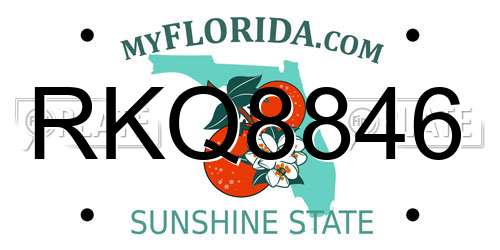 RKQ8846 Florida License Plate