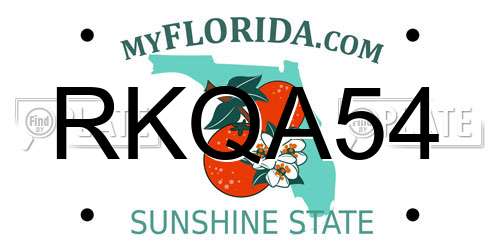 RKQA54 Florida License Plate