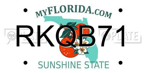 RKQB71 Florida License Plate