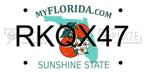 RKQX47 Florida License Plate