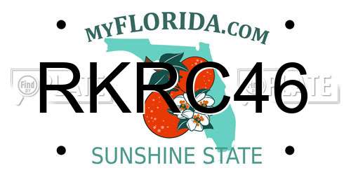 RKRC46 Florida License Plate