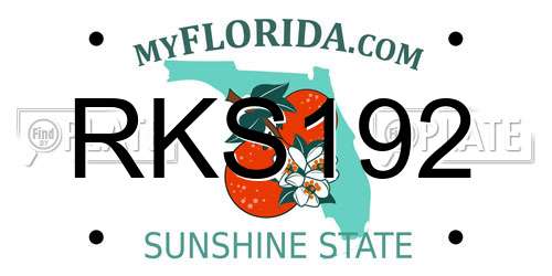 RKS192 Florida License Plate