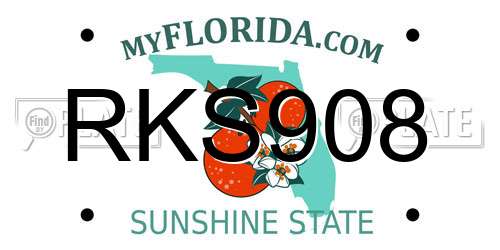 RKS908 Florida License Plate