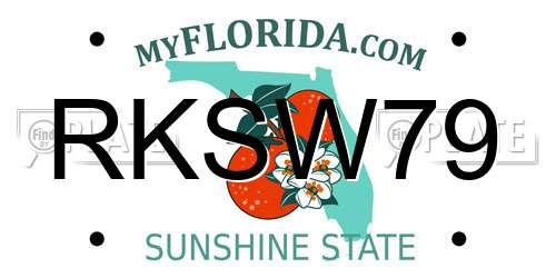 RKSW79 Florida License Plate