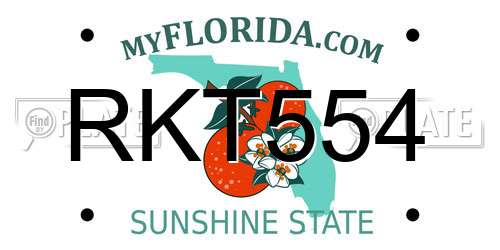 RKT554 Florida License Plate