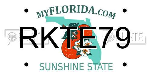RKTE79 Florida License Plate