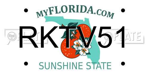 RKTV51 Florida License Plate