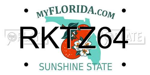 RKTZ64 Florida License Plate