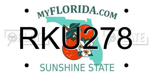 RKU278 Florida License Plate