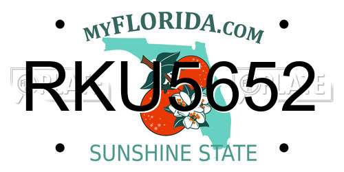 RKU5652 Florida License Plate