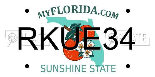 RKUE34 Florida License Plate
