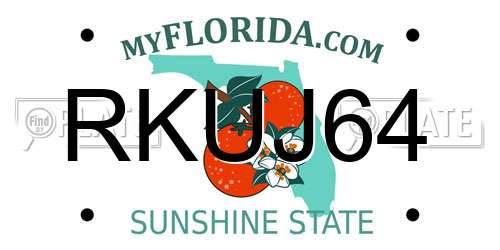 RKUJ64 Florida License Plate