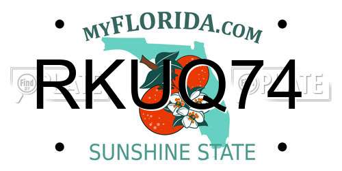 RKUQ74 Florida License Plate