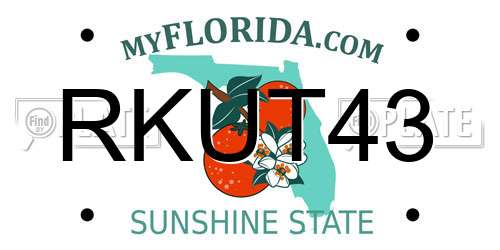 RKUT43 Florida License Plate