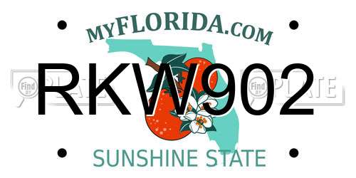 RKW902 Florida License Plate