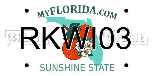 RKWI03 Florida License Plate