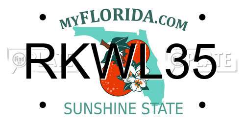 RKWL35 Florida License Plate