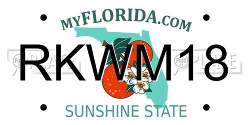 RKWM18 Florida License Plate