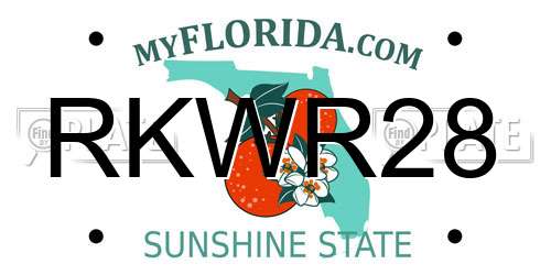 RKWR28 Florida License Plate