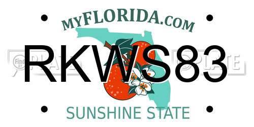 RKWS83 Florida License Plate