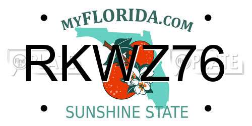 RKWZ76 Florida License Plate