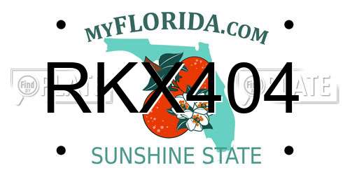 RKX404 Florida License Plate
